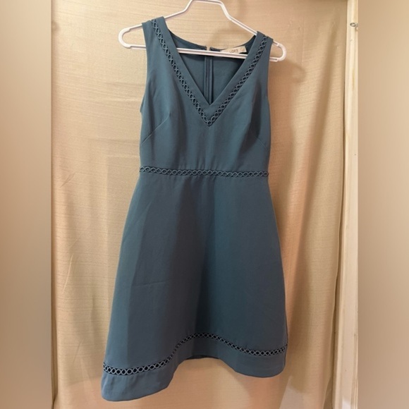 🔴 LOFT blue sleeveless dress size 0 flowy fun summer casual dressy - Picture 1 of 8
